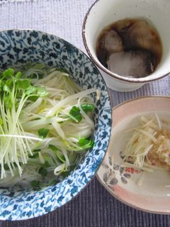 シャキ!かいわれモヤシらっきょう酢素麺-レシピのメイン写真