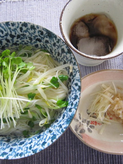 シャキ!かいわれモヤシらっきょう酢素麺-レシピのメイン写真