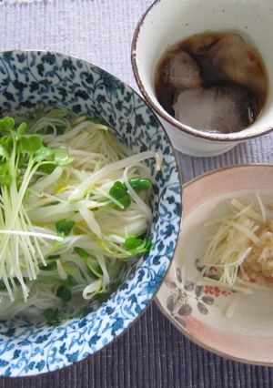 シャキ！かいわれモヤシらっきょう酢素麺-レシピのメイン写真