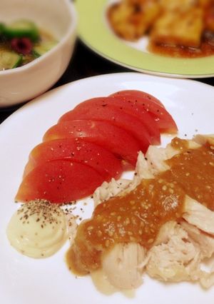 一度に2品!和風バンバンジーと中華スープ-レシピのメイン写真
