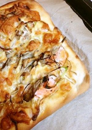 宮城旬野菜銀鮭と夏ごぼうのクイックピザ　-レシピのメイン写真