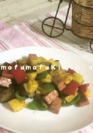 夏野菜のスパム炒め♪-レシピのメイン写真
