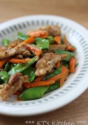 鶏肉と絹さやのハニーマスタード炒め-レシピのメイン写真