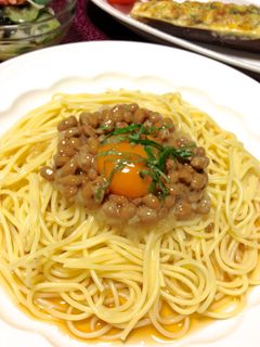 冷たい納豆スパゲティ-レシピのメイン写真