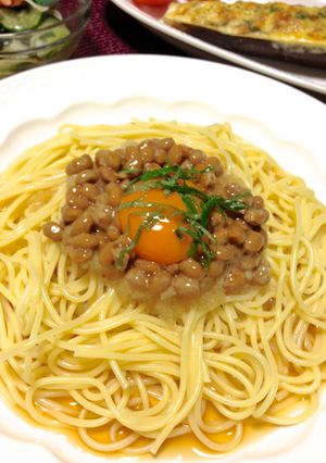 冷たい納豆スパゲティ-レシピのメイン写真