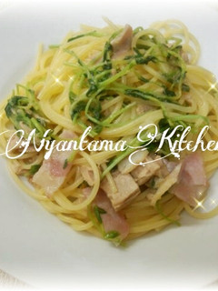 豆苗とツナのゆず胡椒パスタ-レシピのメイン写真