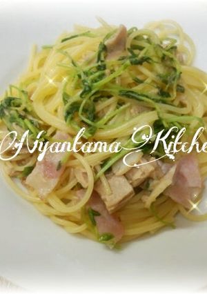豆苗とツナのゆず胡椒パスタ-レシピのメイン写真