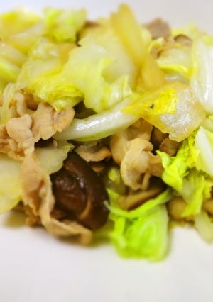 白菜、しいたけ、豚肉の炒め物-レシピのメイン写真