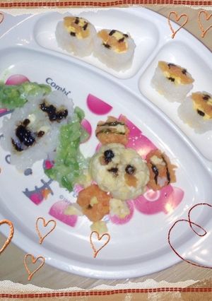 ワンワンうーたん♥離乳食プレート-レシピのメイン写真