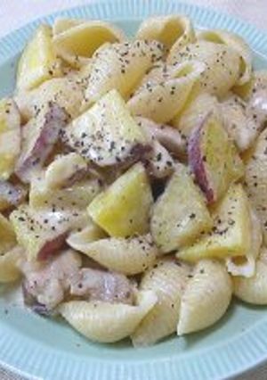 サツマイモと鶏もも肉のチーズパスタ-レシピのメイン写真