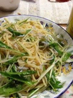 *水菜とじゃこ明太のおろしパスタ*-レシピのメイン写真