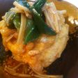 新玉と卵の油揚げ煮☆えのき葱ソース