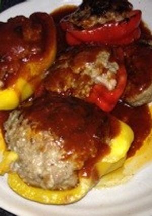塩麹でパプリカの肉づめ-レシピのメイン写真