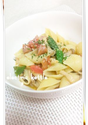 ウインナーとキノコのトマトパスタ-レシピのメイン写真