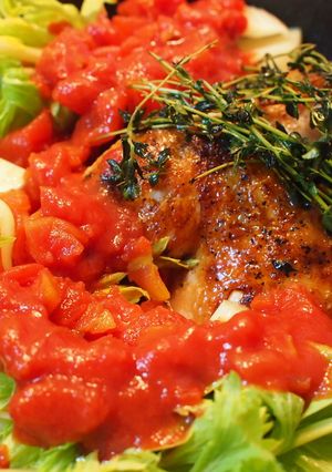 ピクルスの液を活用！チキンのトマト煮-レシピのメイン写真
