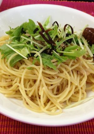 ツナと水菜の和風パスタ-レシピのメイン写真