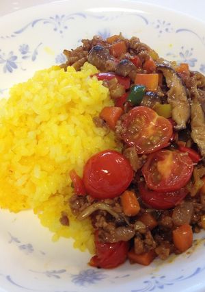 キノコと野菜たっぷりドライカレー-レシピのメイン写真
