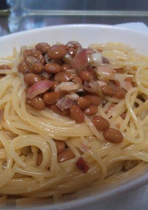 簡単☆ミョウガ納豆パスタ-レシピのメイン写真