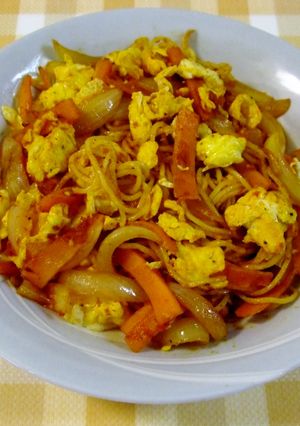 焼きそばと卵で美味しいナポリタン-レシピのメイン写真