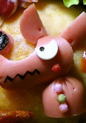 簡単キャラ弁おかず:おおかみ-レシピのメイン写真