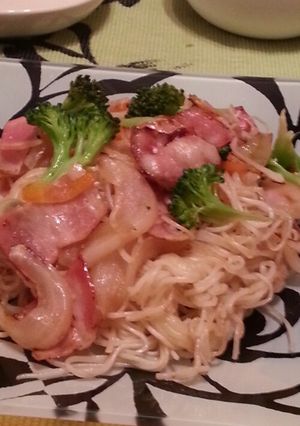 冷蔵庫の余り物でそうめんチャンプル-レシピのメイン写真