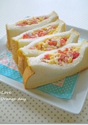 赤パプリカと卵のサンドイッチ-レシピのメイン写真