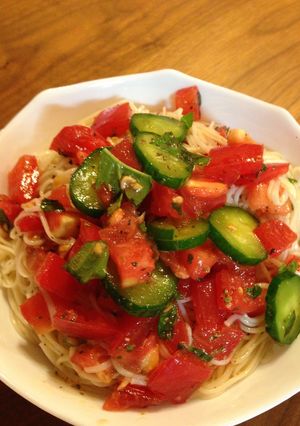 イタリアン⁉冷製パスタ風そうめん-レシピのメイン写真