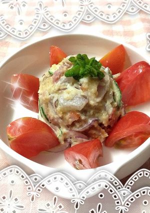 残ったコロッケからのポテトサラダ❤-レシピのメイン写真