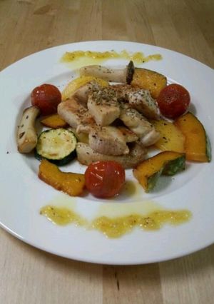 簡単おしゃれ☆焼くだけ野菜＆チキン-レシピのメイン写真