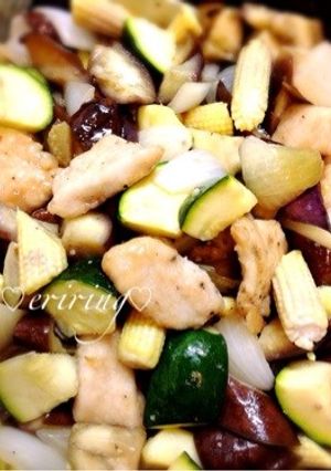 簡単‼︎鶏胸肉とズッキーニとナスの中華風-レシピのメイン写真