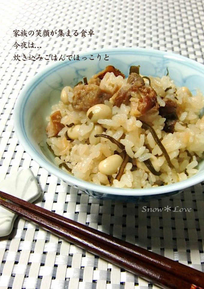 ホテイのやきとり缶と大豆の炊き込みごはん-レシピのメイン写真