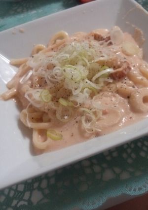 ランチや夕飯に！簡単豆乳明太子うどん-レシピのメイン写真