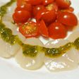 ホタテのバジルソースがけ