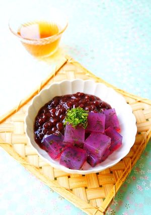 ❁夏に爽やか～紫蘇寒天入冷やしぜんざい❁-レシピのメイン写真