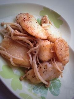 簡単!長いもとえのきのバター焼きw-レシピのメイン写真