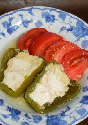 冷製・鶏ささみのピーマン詰めスープ煮-レシピのメイン写真