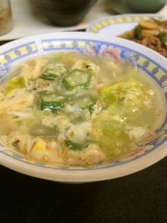 *夏野菜*オクラとレタスの中華スープ*-レシピのメイン写真