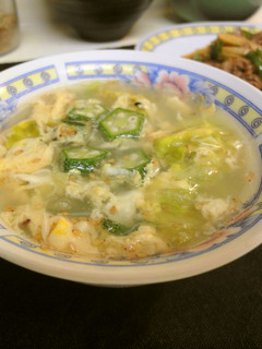 *夏野菜*オクラとレタスの中華スープ*-レシピのメイン写真