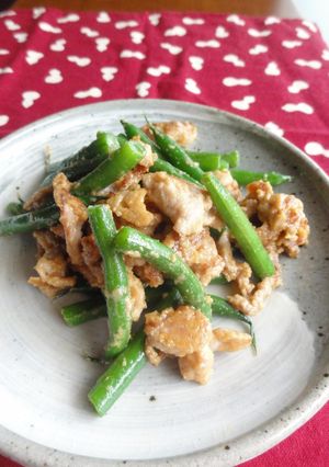 【副菜】豚肉といんげんのごまだれ炒め-レシピのメイン写真