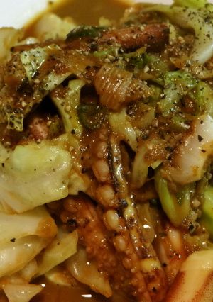 汁も飲みたい！イカわたキャベツ炒め♬-レシピのメイン写真