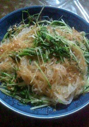 簡単！つるりさっぱり水菜のサラダ-レシピのメイン写真