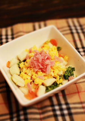 離乳食　コロコロパンのハムタマゴ【後期】-レシピのメイン写真