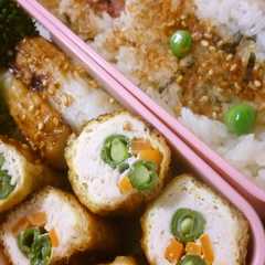 รูปของ お揚げとささ身で野菜ロール~お弁当に！