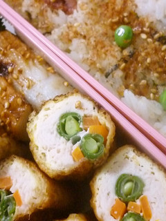 お揚げとささ身で野菜ロール~お弁当に!-レシピのメイン写真
