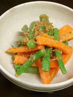いつもの常備菜 人参といんげんのごま和え-レシピのメイン写真