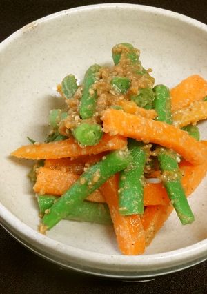 いつもの常備菜 人参といんげんのごま和え-レシピのメイン写真