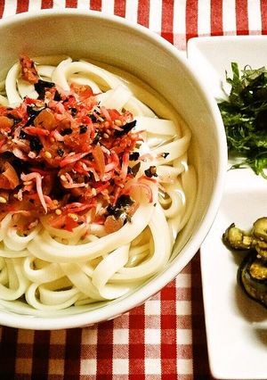 簡単☆梅ちりめんで冷やしうどん-レシピのメイン写真