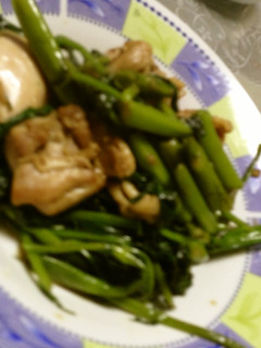 空芯菜と鳥肉の炒めもの-レシピのメイン写真