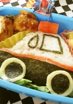 パトカーのお弁当（キャラ弁）（幼稚園）-レシピのメイン写真