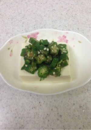 ❤オクラと梅おかかの冷奴のせ❤-レシピのメイン写真